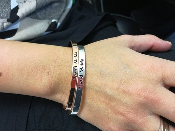 Proud Mama Βραχιόλι Χειροπέδα Love Rose Gold