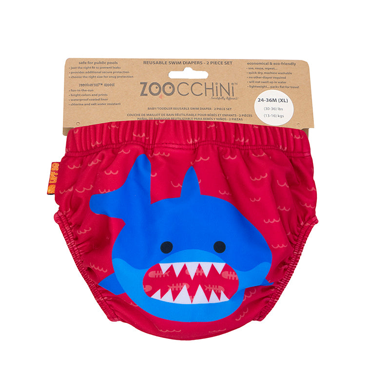 Zoocchini Μαγιώ Πάνα (2pcs Σετ) - Blue Shark