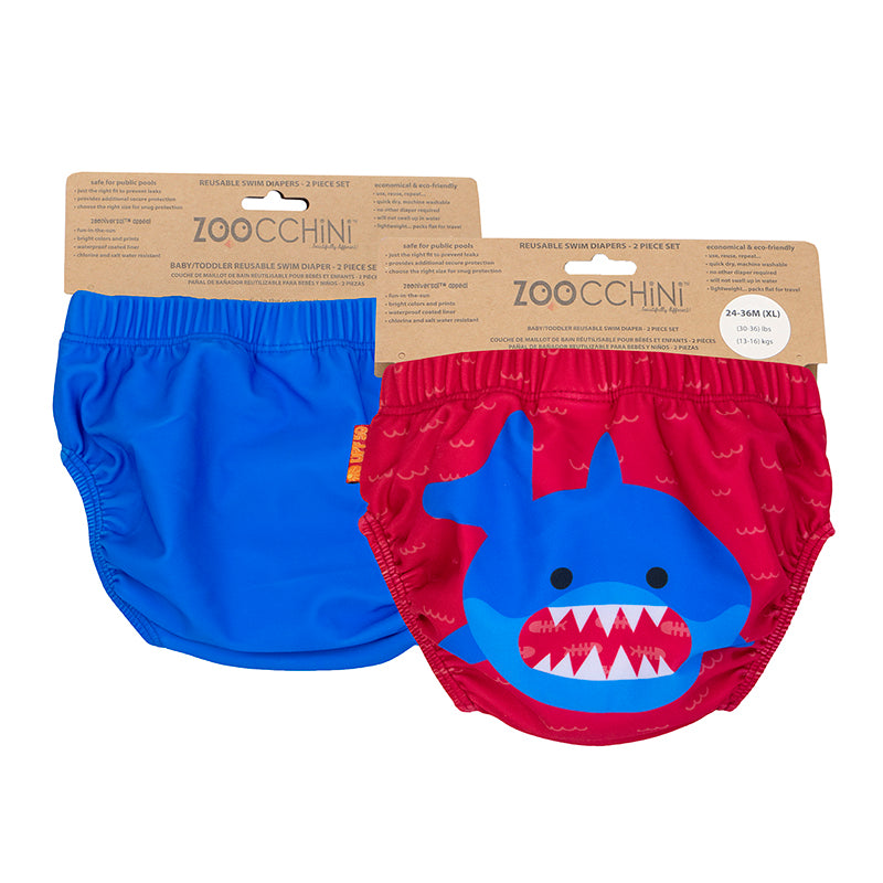 Zoocchini Μαγιώ Πάνα (2pcs Σετ) - Blue Shark