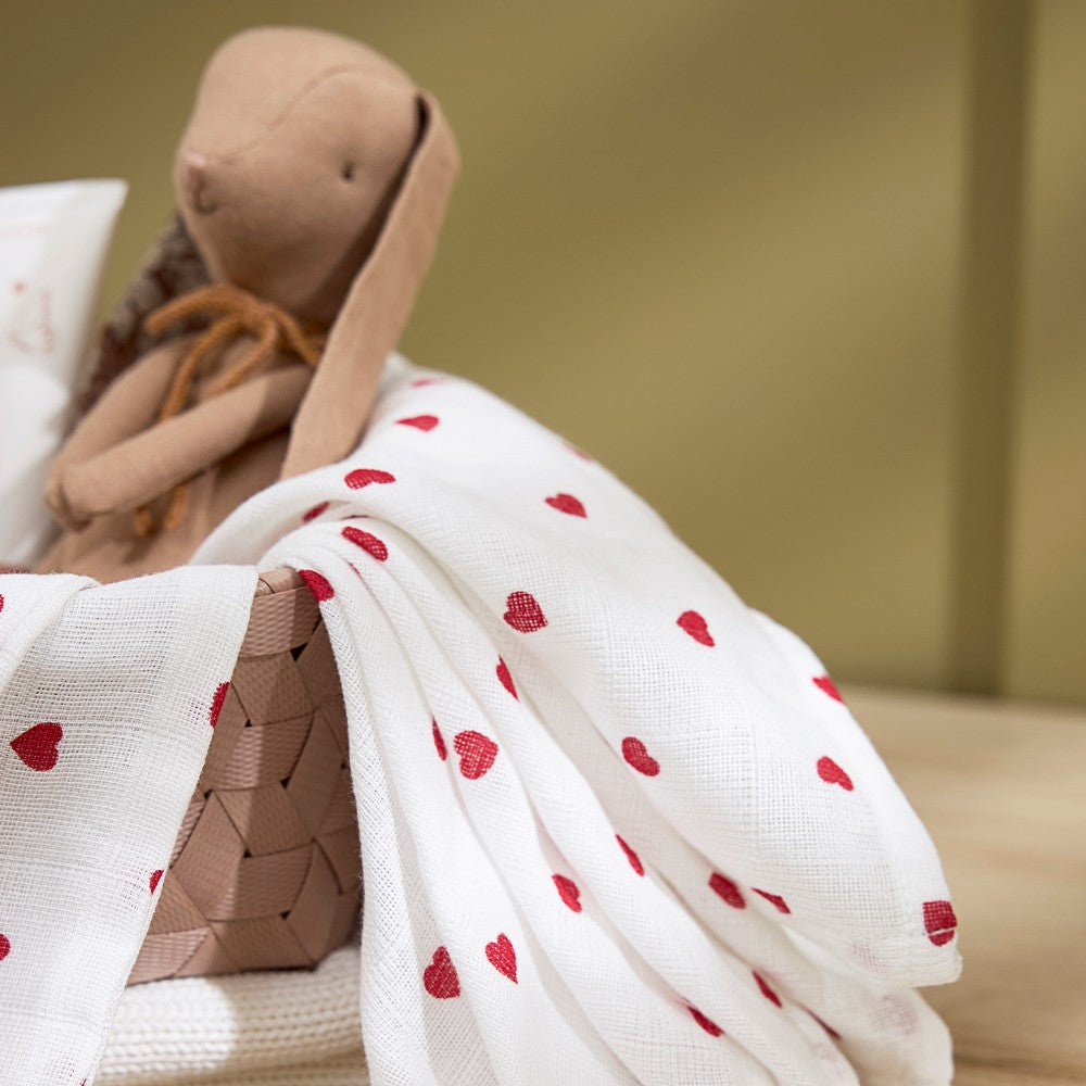 Meyco Σετ 3 Απορροφητικές Λαβέτες/Μουσελίνες Sweet Heart - 30x30cm