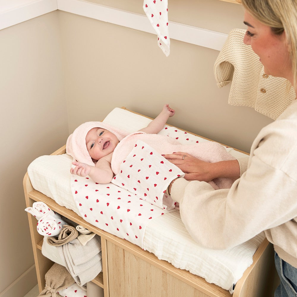 Meyco Σετ 3 Απορροφητικές Λαβέτες/Μουσελίνες Sweet Heart - 30x30cm