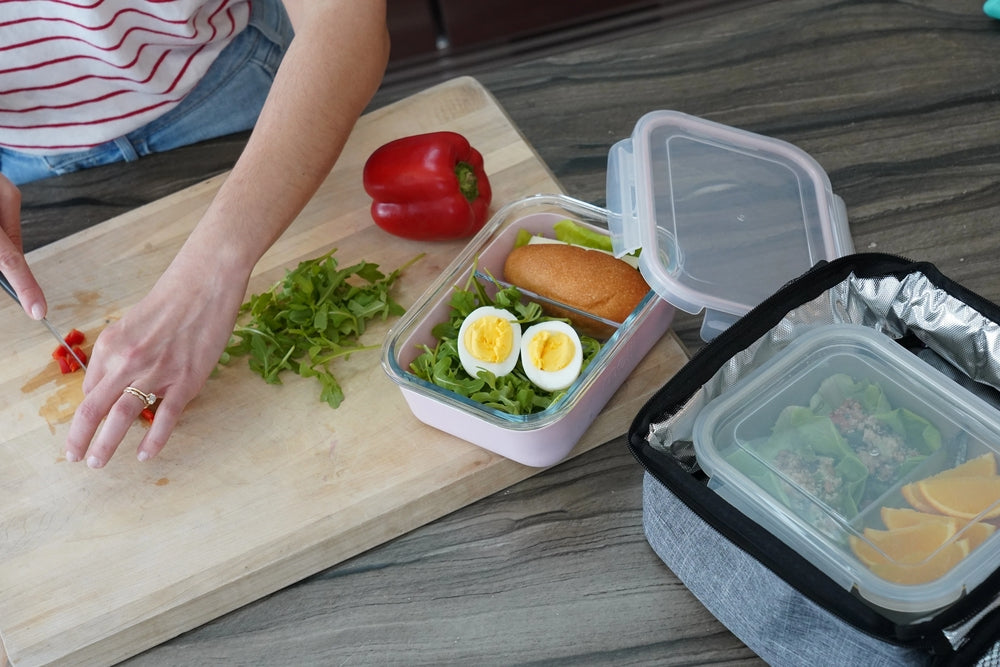 Melii - Glass Bento με θήκη σιλικόνης (740ml set of 1) - blue