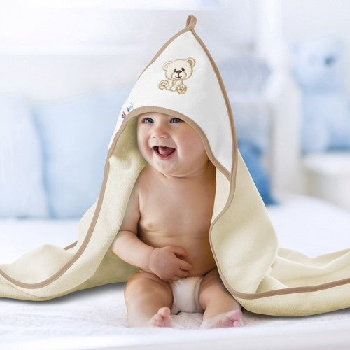 Βρεφική Πετσέτα Με κουκούλα Κρεμ