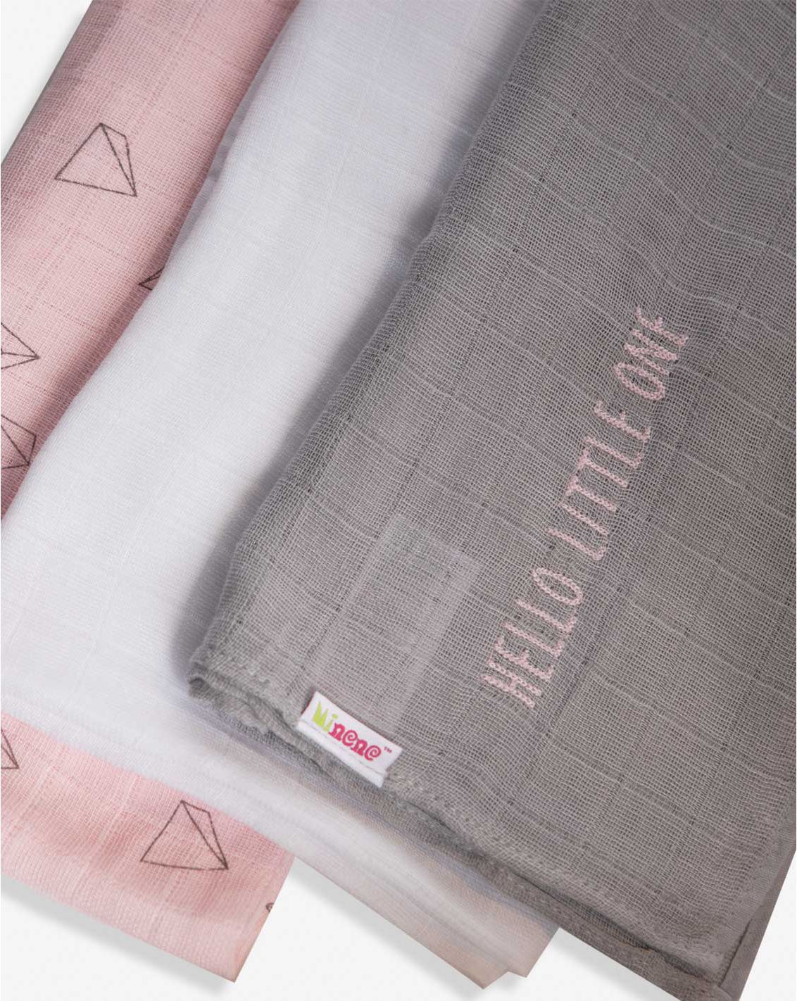 Minene Μουσελίνες Σετ των 3 (I love mommy)