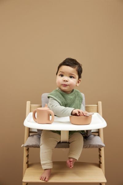 Meyco - Σετ 3 Βαμβακερές Σαλιάρες Offwhite/Toffee/Forest green