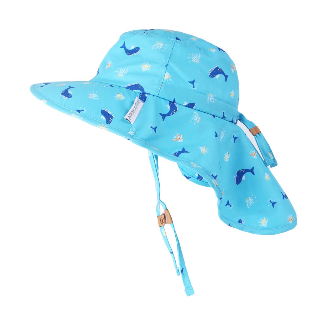 Flapjack Cape Sunhat UPF50+ - Blue Whale/Octopus