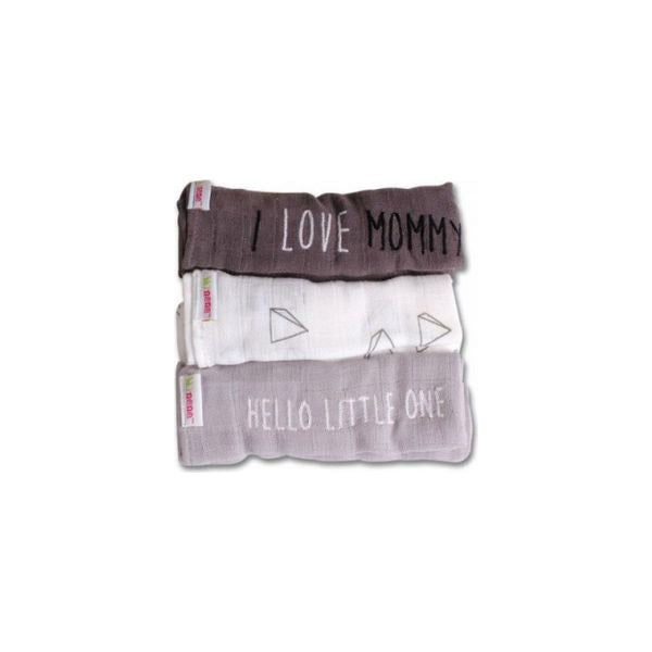 Minene Μουσελίνες Σετ των 3 (I love mommy)