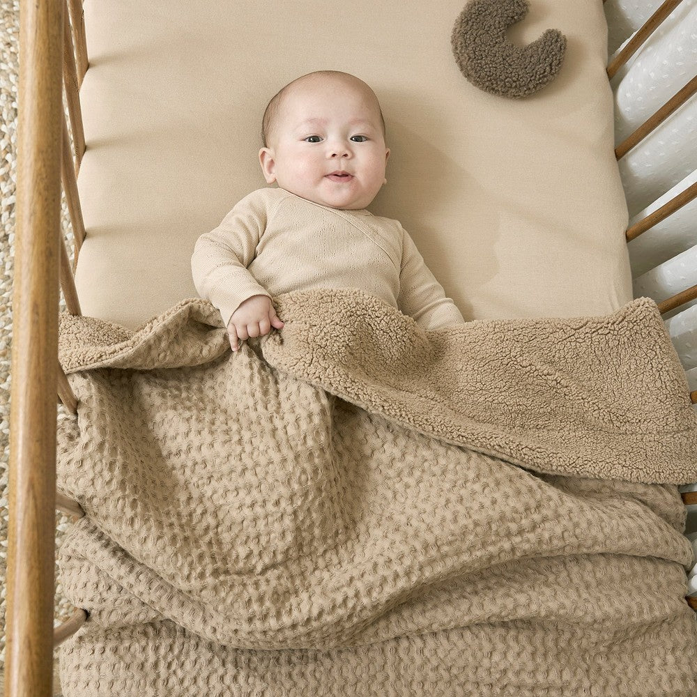 Meyco Κουβέρτα Waffle Teddy Taupe 100x150cm