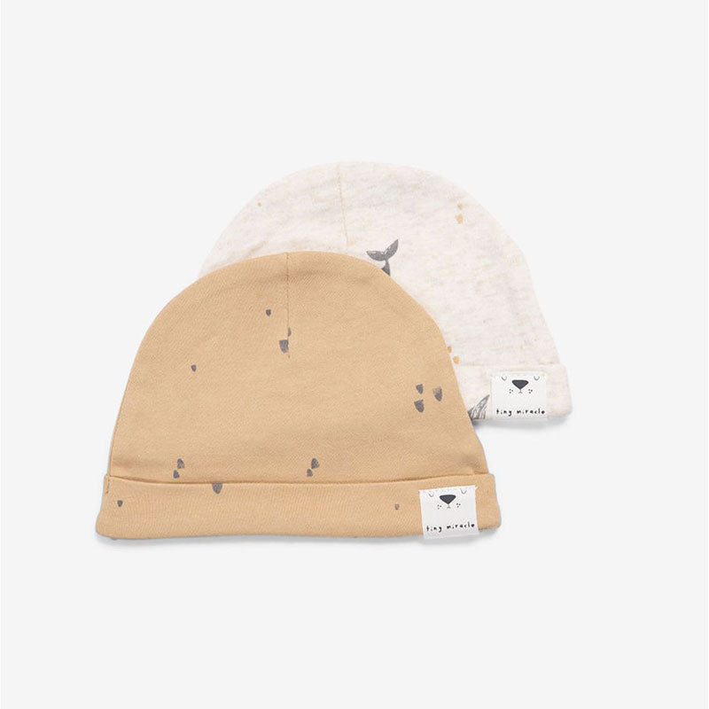 Minene Duo Pack Newborn Hats Whale/Ocher (0-3)