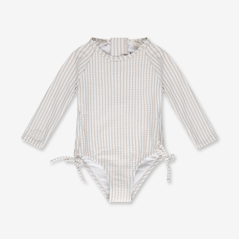 Minene - Ολόσωμο Μαγιώ με Μανίκια UV Pink&White (6-24 μηνών)