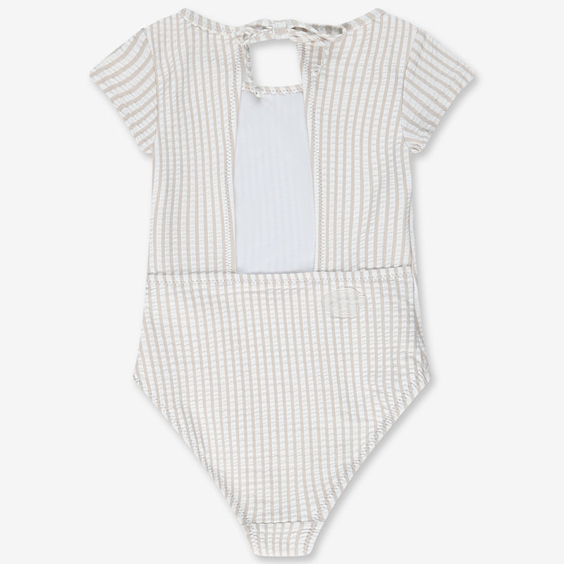 Minene - Κοντομάνικο Ολόσωμο Μαγιώ UV Pink&White (2-8 ετών)