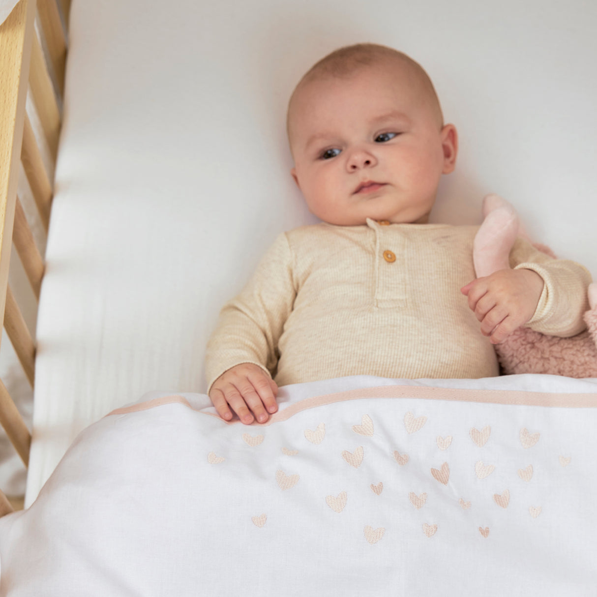 Meyco Σεντόνι Hearts Soft Pink 100x150cm