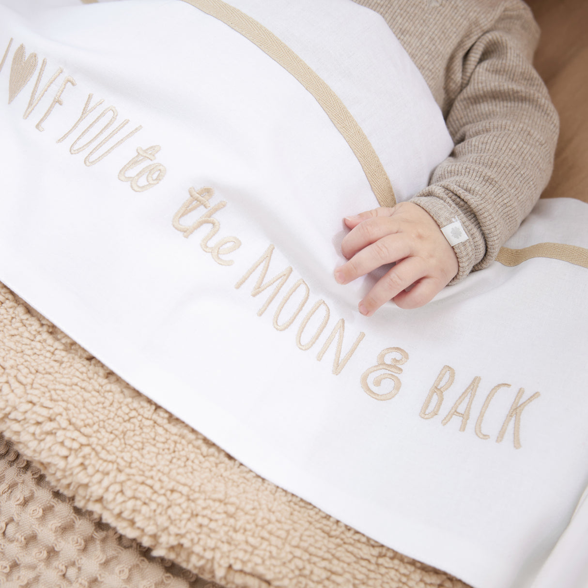 Meyco Σεντόνι Love you to the moon & back Sand 100x150cm