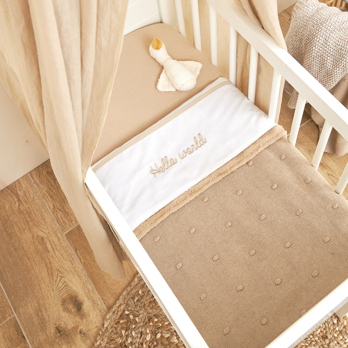 Meyco Σεντόνι Hello World Sand 100x150cm