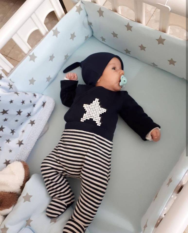 Minene Σετ Κουνιας Baby Blue Stars