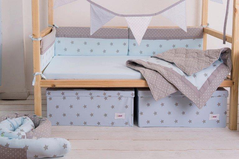 Minene Σετ Κουνιας Baby Blue Stars