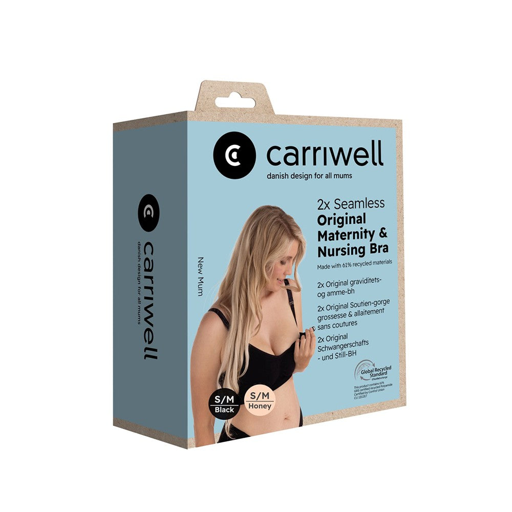 Carriwell 2 Pack Σουτιέν Θηλασμού Χωρίς Ραφές (Μαύρο/Μπεζ)