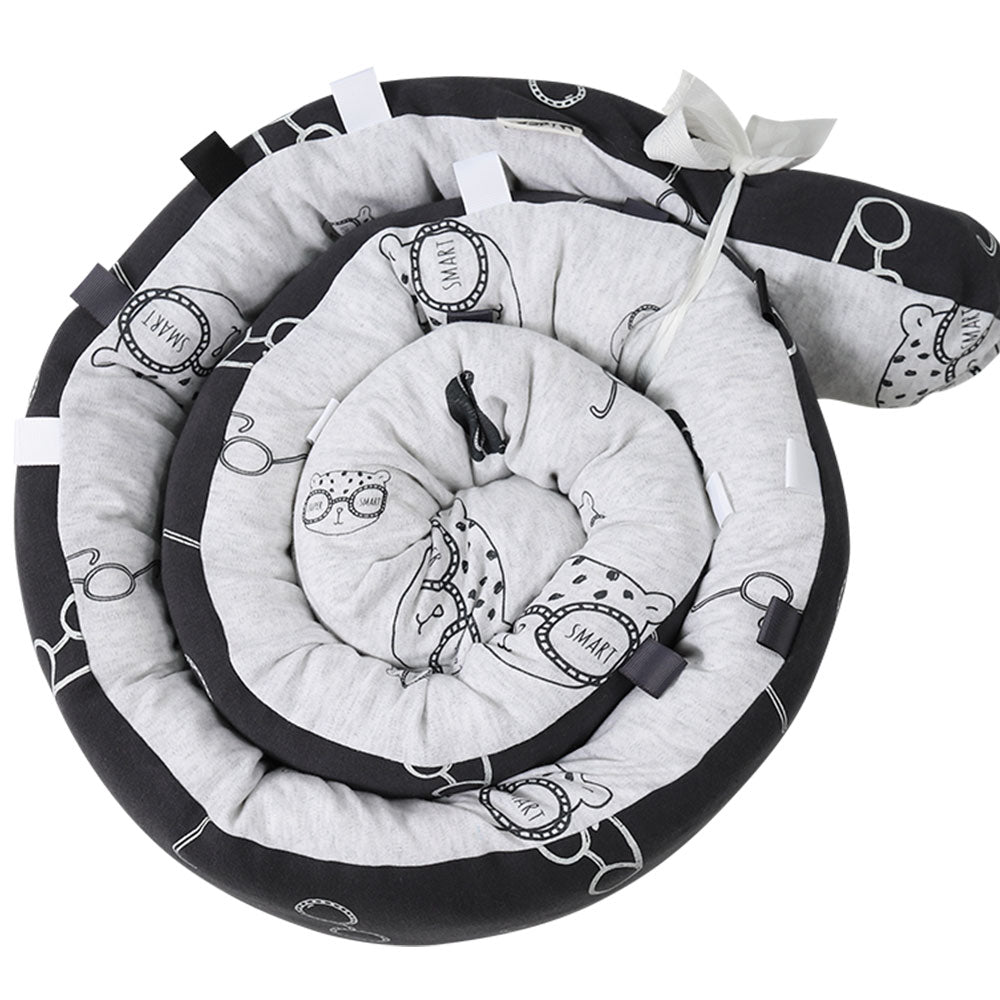 Minene Πολυχρηστικό Μαξιλάρι – Snuggly Snake Cotton Grey Bear