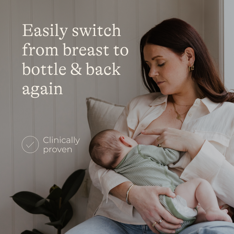 Lansinoh Γυάλινο Μπιμπερό με Θηλή Μεσαίας Ροής (240ml)