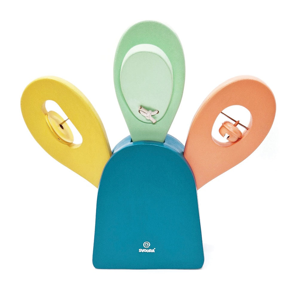 Ξύλινο Μουσικό Σετ ‘Παγώνι’ με Μαράκα, Ζίλιες, Κουδουνάκια και Καστανιέτα