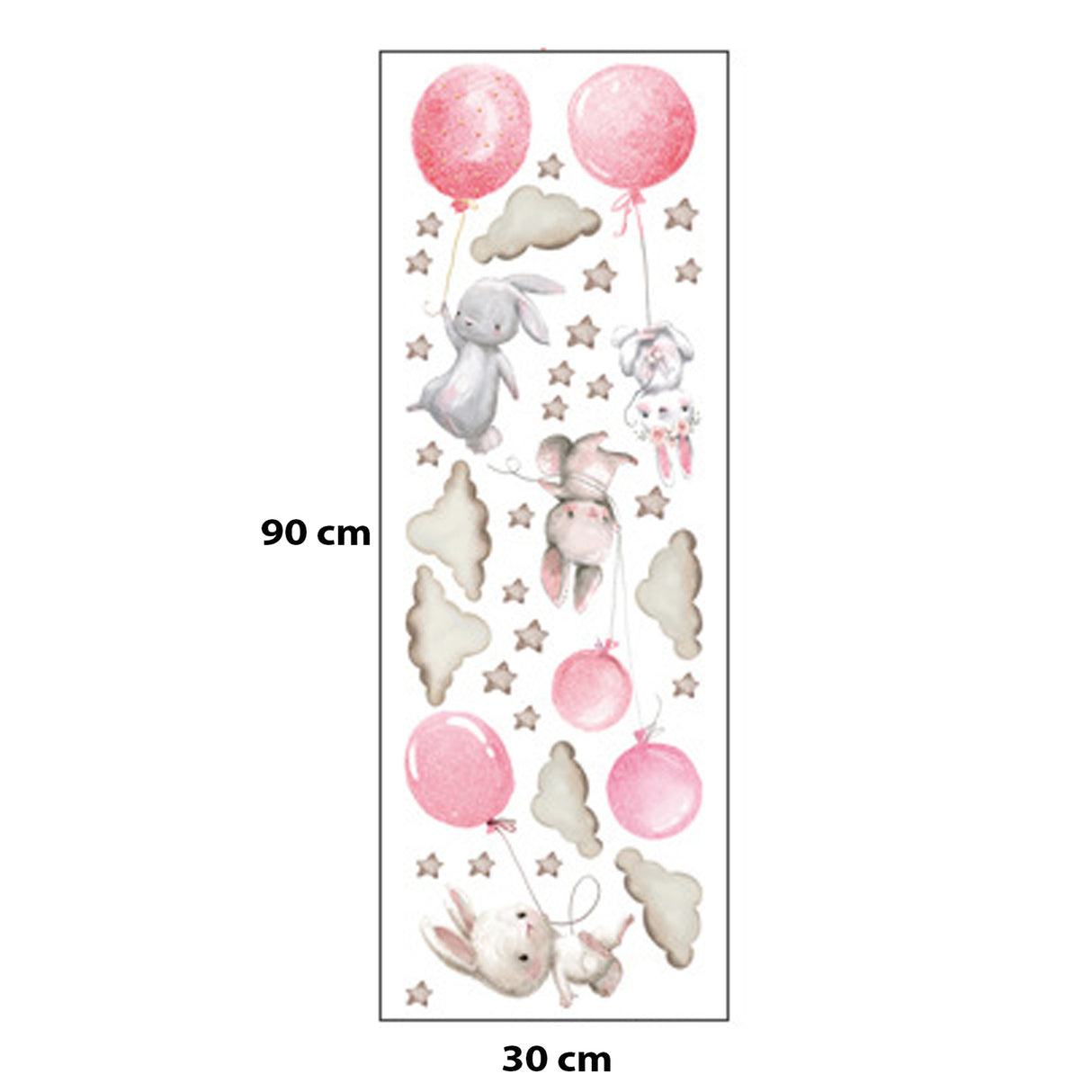 Sipo Wall sticker Bunny Balloons Pink