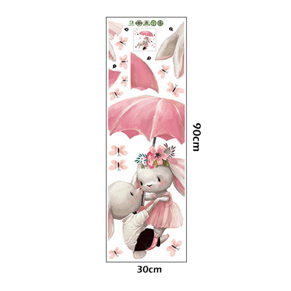 Sipo Wall sticker bunnies with umbrella