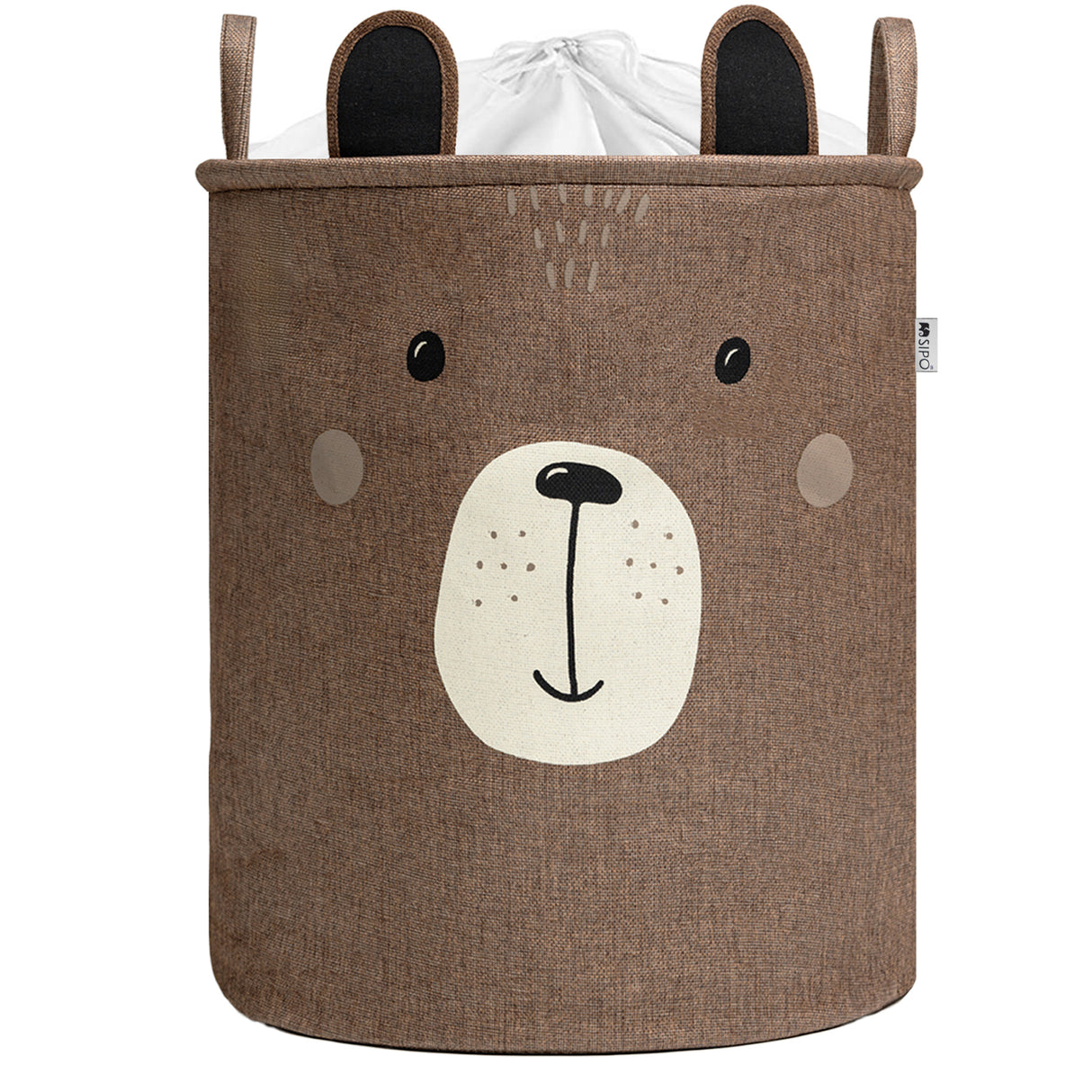 Sipo Premium Πολυχρηστικό Καλάθι Με Κορδόνι Καφέ Αρκουδάκι 63L