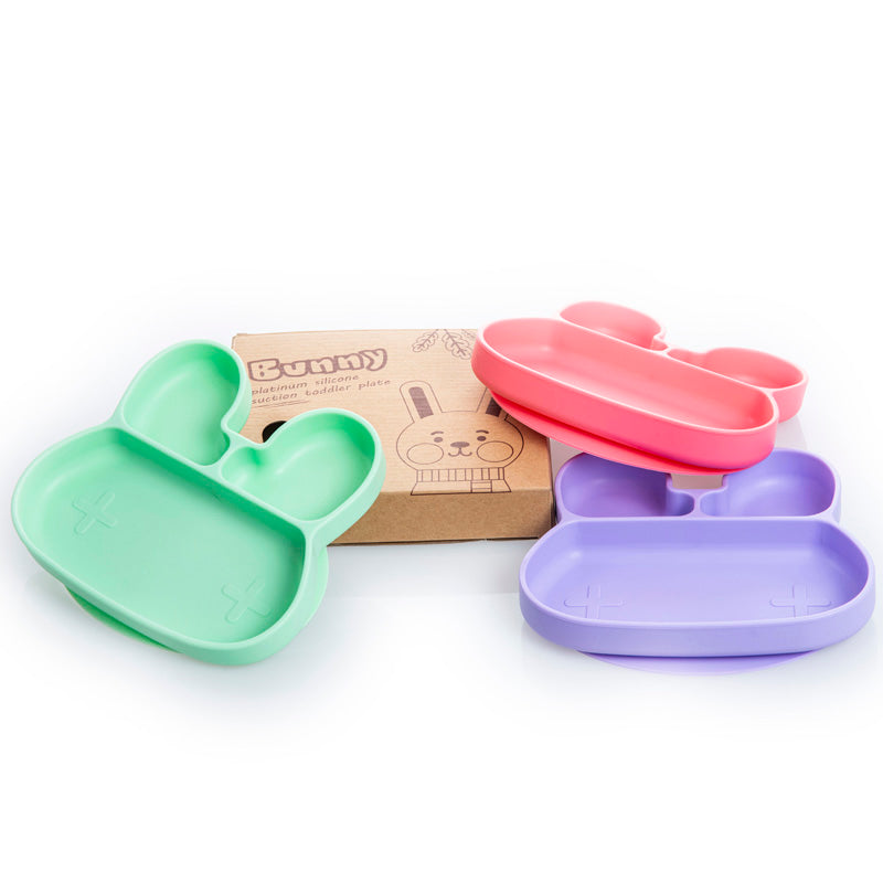 Πιάτο σιλικόνης κουνελάκι με χωρίσματα