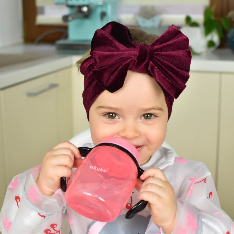 Εκπαιδευτικό Ποτηράκι 280 ml με Χερούλια, (Τυρκουάζ/Ροζ)