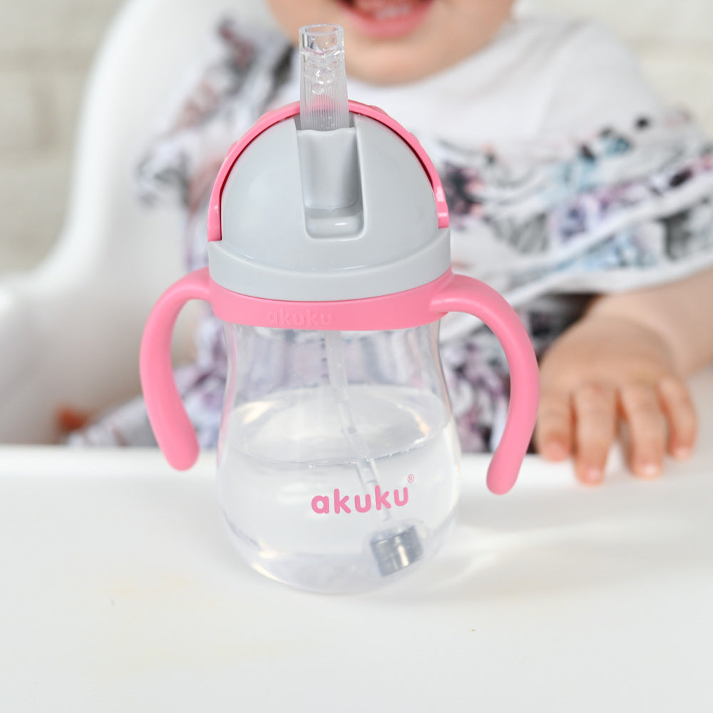 Ποτηράκι με Καλαμάκι και Βαρίδι Pink