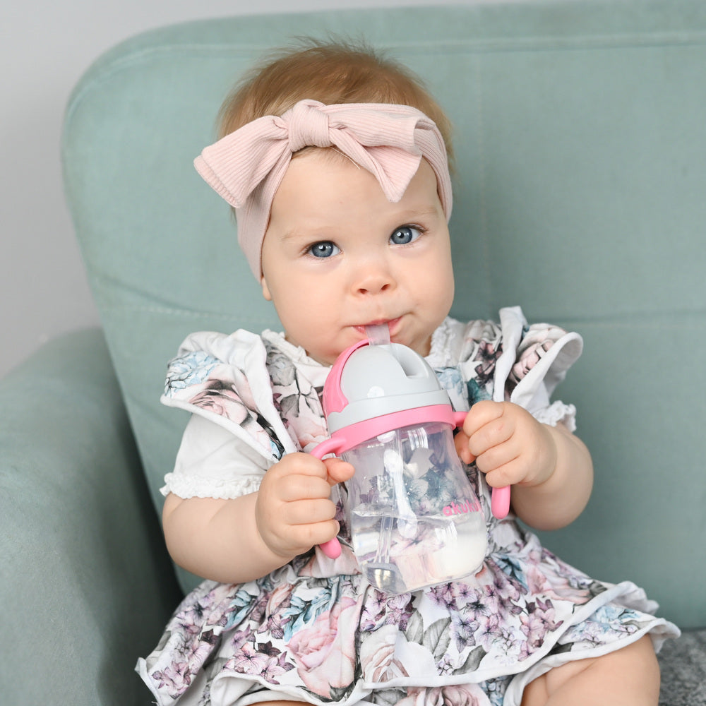 Ποτηράκι με Καλαμάκι και Βαρίδι Pink