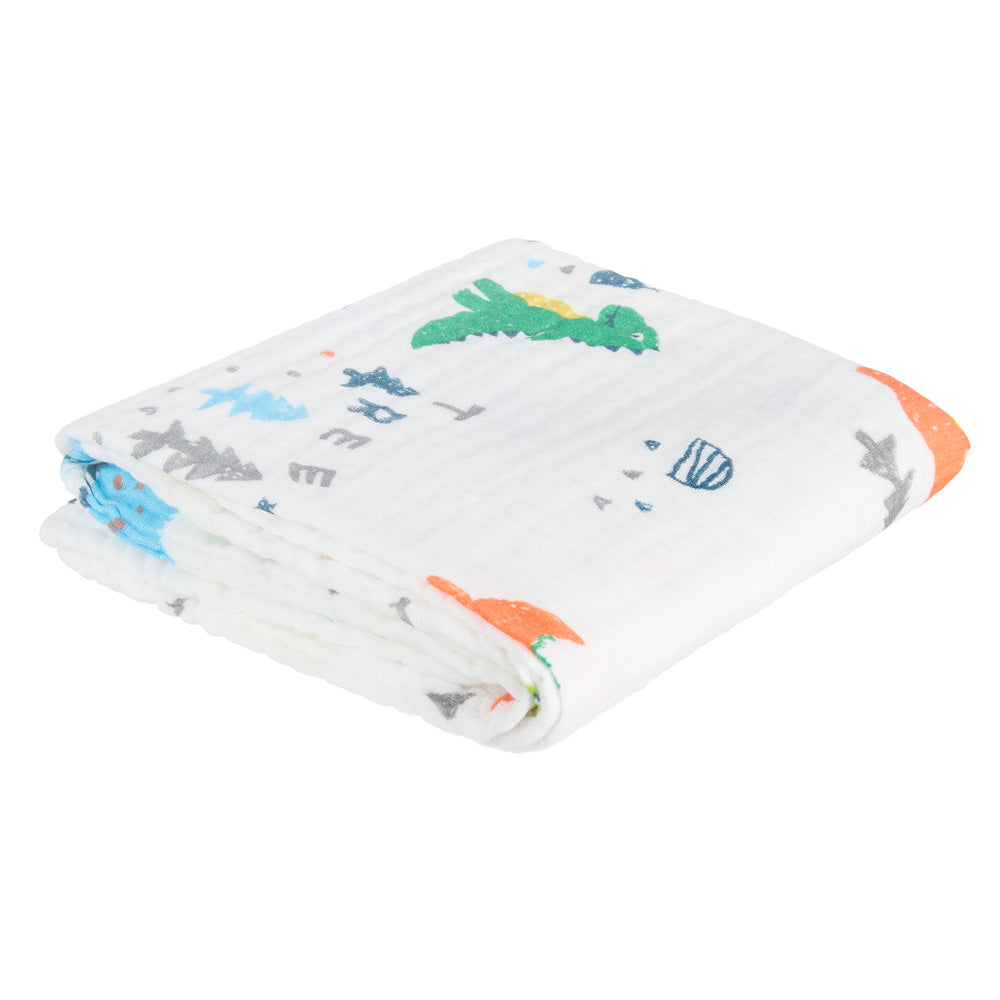 Κουβερτάκι Μουσελίνα Δεινοσαυράκια 110x105 cm