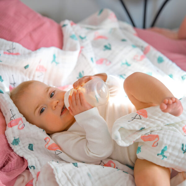 Κουβερτάκι Μουσελίνα Φλαμίνγκο 110x105 cm