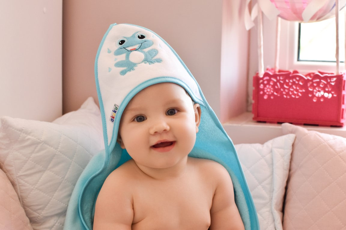 Βρεφική Πετσέτα Με κουκούλα Βατραχάκι