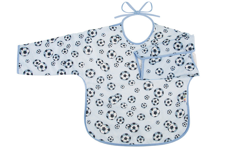 Αδιάβροχη Βαμβακερή Σαλιάρα με Δέσιμο και Μανίκι