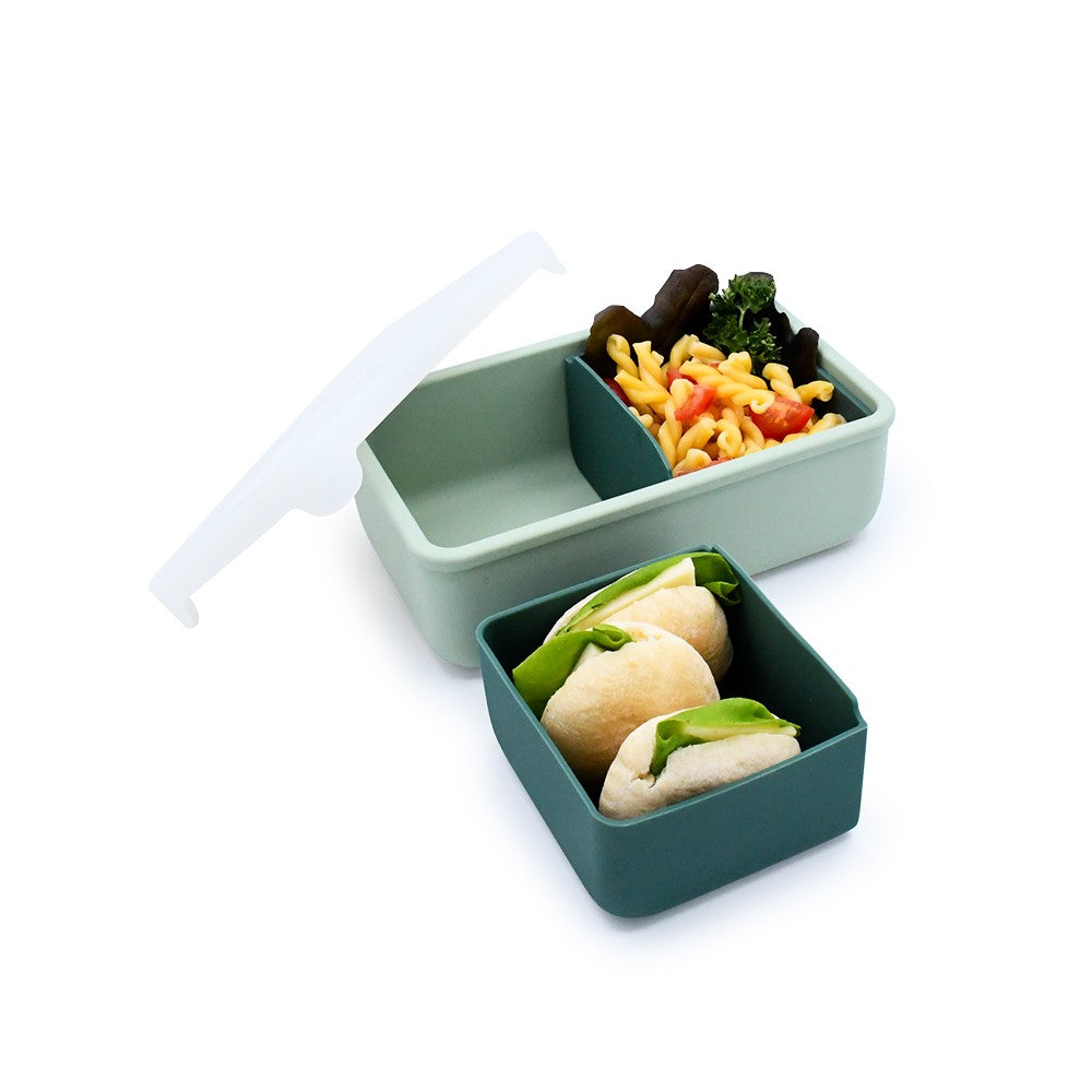 Melii – Bento Σιλικόνης 2 Θέσεων 700ml Sage/Cactus