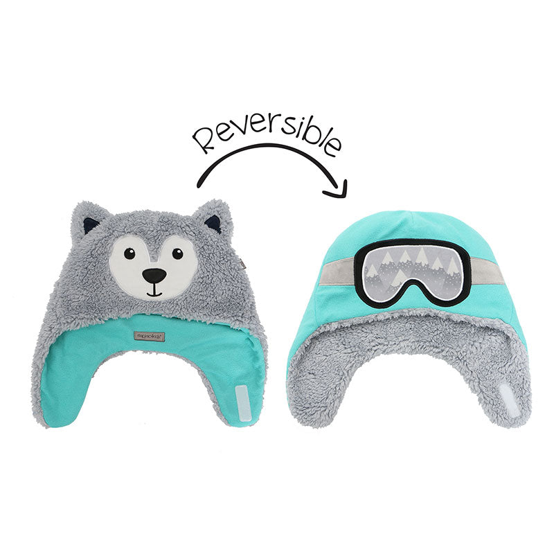 FlapJackKids Σκουφί 2-4 διπλής όψης Wolf/Ski