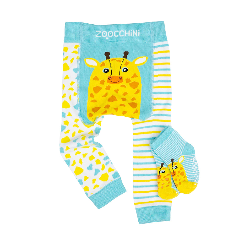 Grip+Easy Crawler Pants & Socks Set - Giraffe