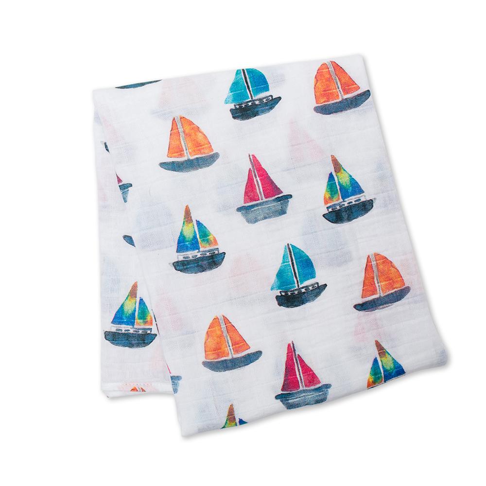 Lulujo Μουσελίνα – Sailboats Swaddling Blanket