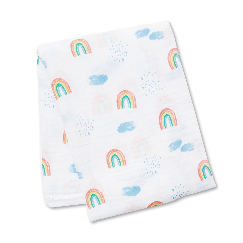 Lulujo Μουσελίνα – Rainbow Sky Swaddling Blanket