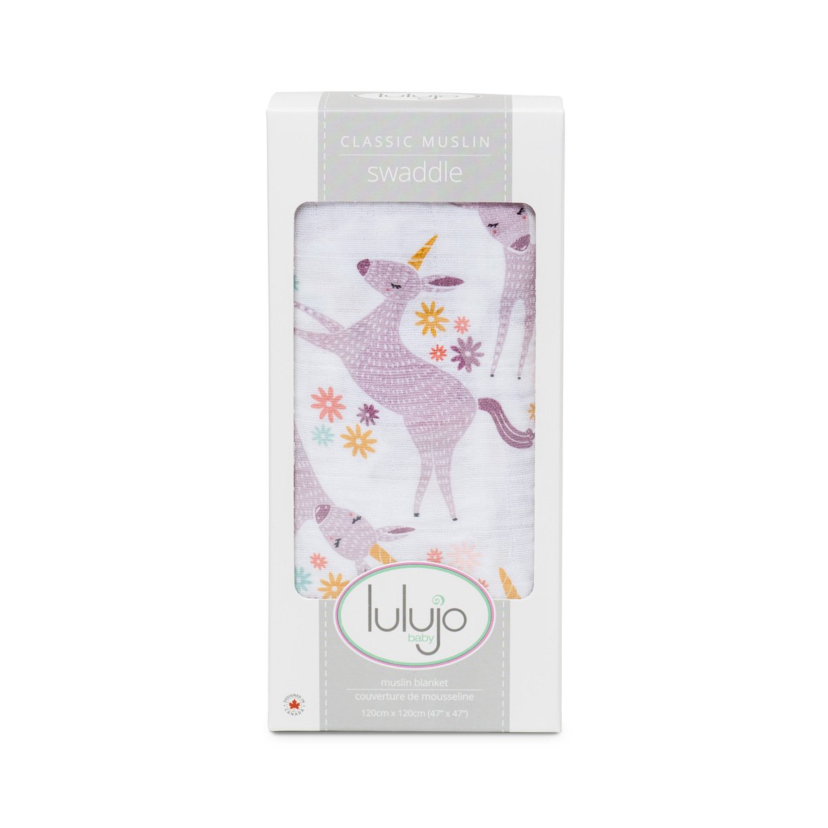 Lulujo Μουσελίνα – Modern Unicorn Swaddling Blanket