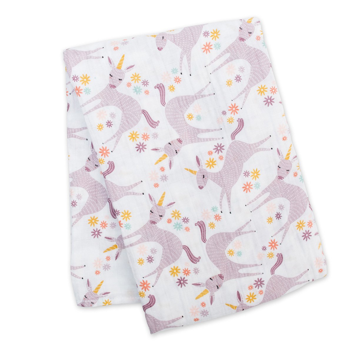 Lulujo Μουσελίνα – Modern Unicorn Swaddling Blanket