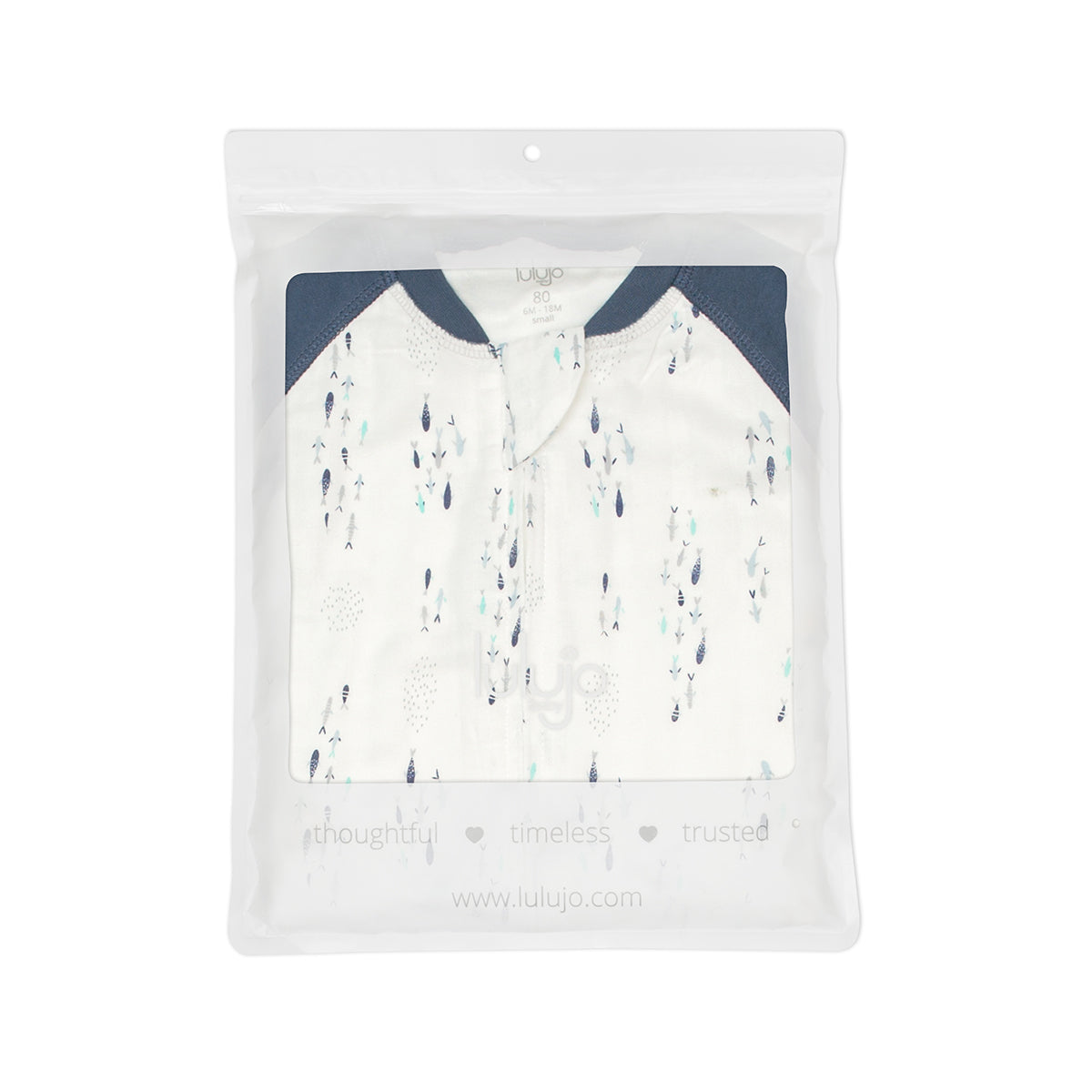 70% Bamboo 30% Cotton Sleepsuit - Fish - S , 1 T