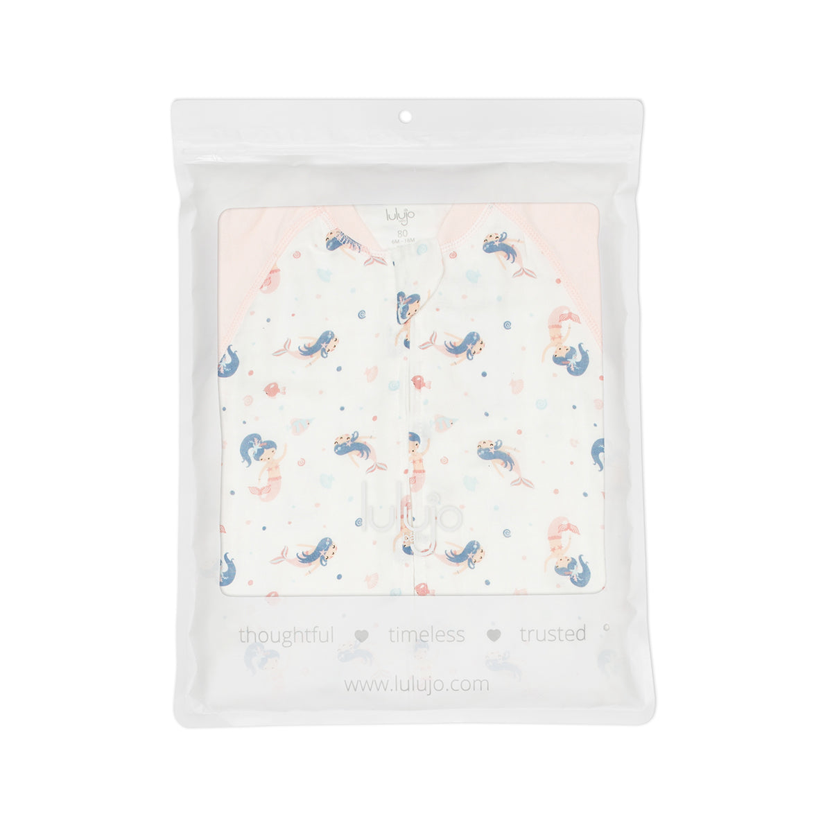 70% Bamboo 30% Cotton Sleepsuit - Mermaid - S, 1 T