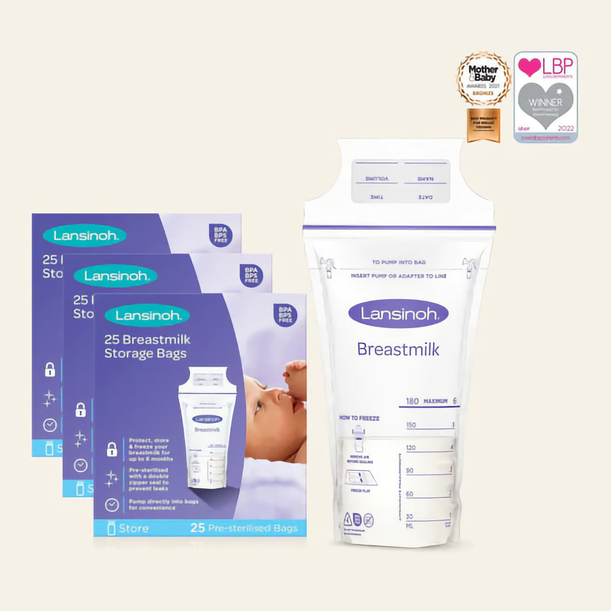 Lansinoh Σακούλες Αποθήκευσης Μητρικού Γάλακτος (25τμχ.)