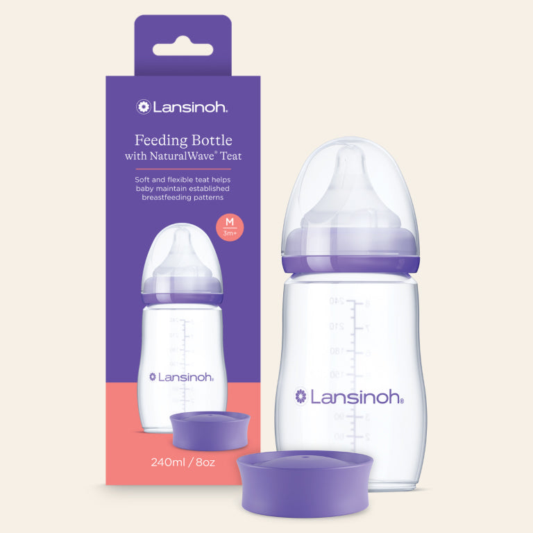 Lansinoh Μπιμπερό NaturalWave με Θηλή Μεσαίας Ροής (240ml)