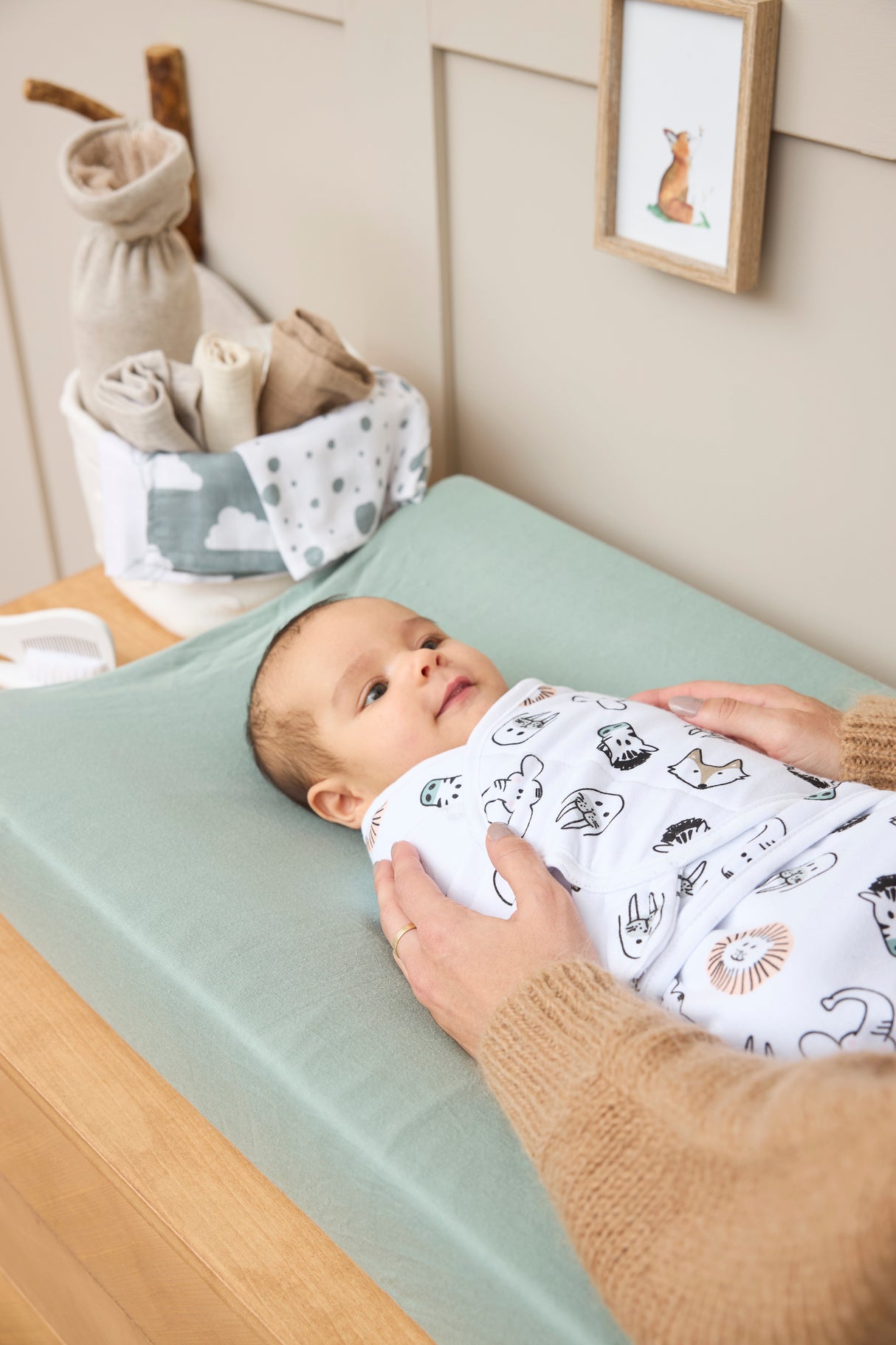 Meyco Swaddle Animal Multicolour 0-3 μηνών