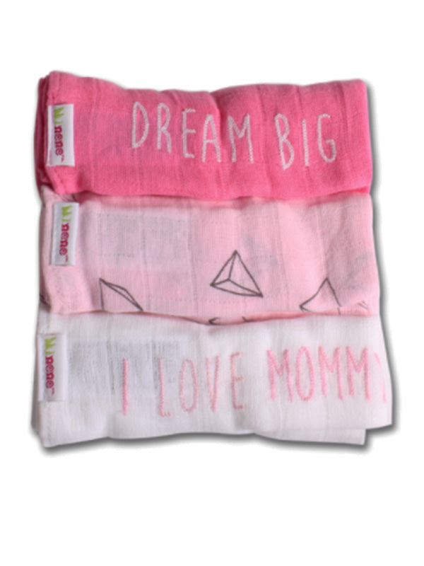 Minene Μουσελίνες Σετ των 3 (I love mommy)