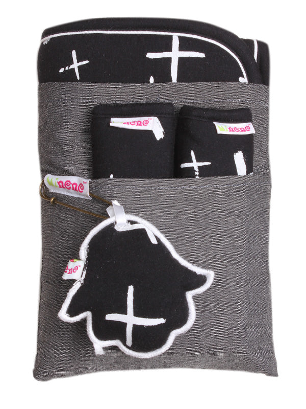 Κάλυμμα με επωμίδες Ασπρόμαυρο "X"