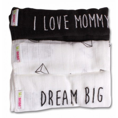 Minene Μουσελίνες Σετ των 3 (I love mommy)